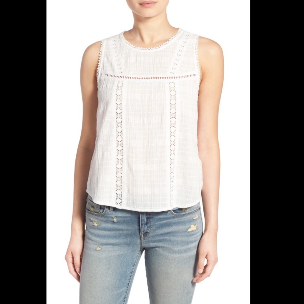° Hinge Lace Trim Dobby Tank °
